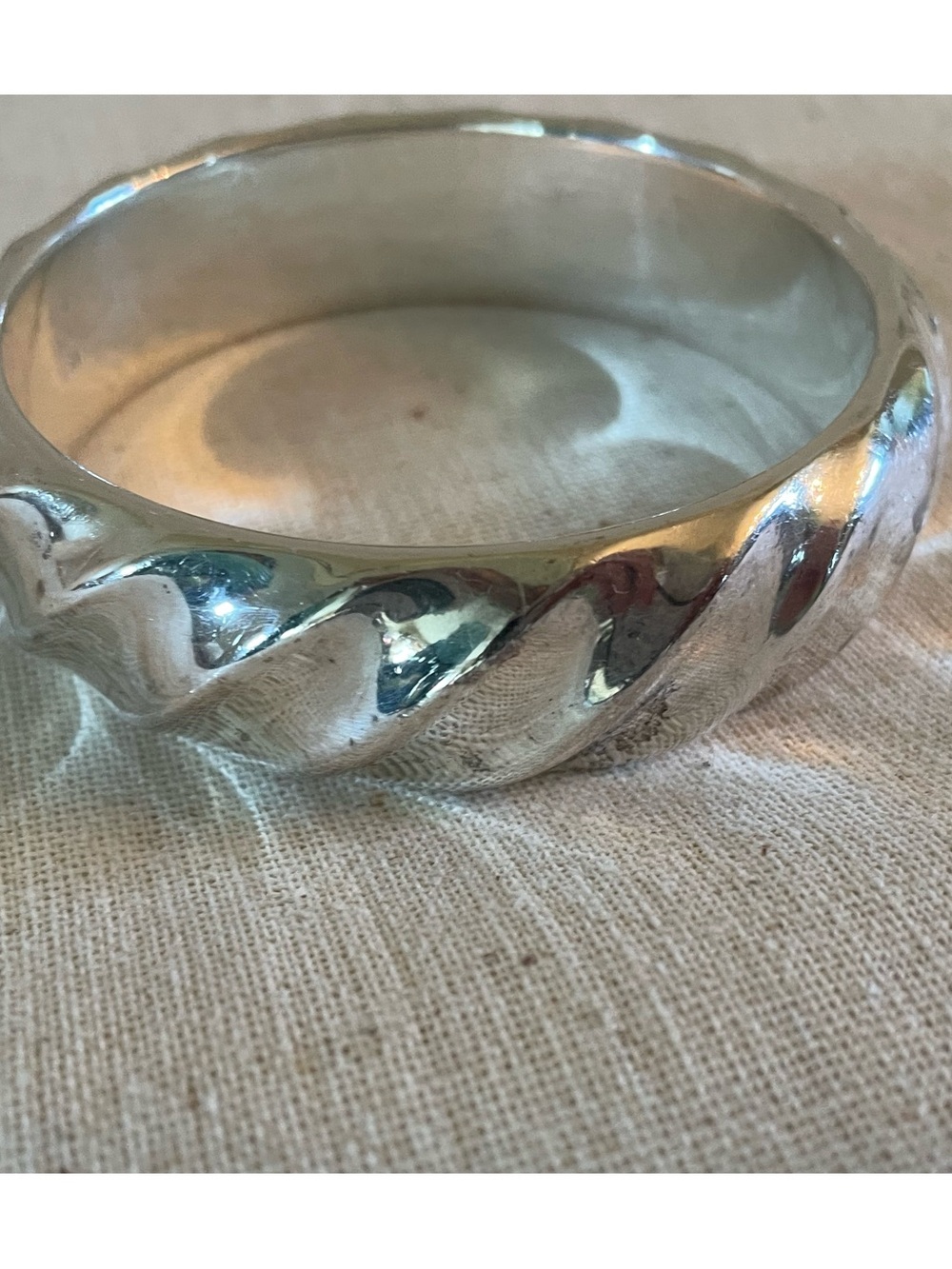 Silver Sterling Wave Bracelet or Bangle 925 Stamped (ripple) VTG